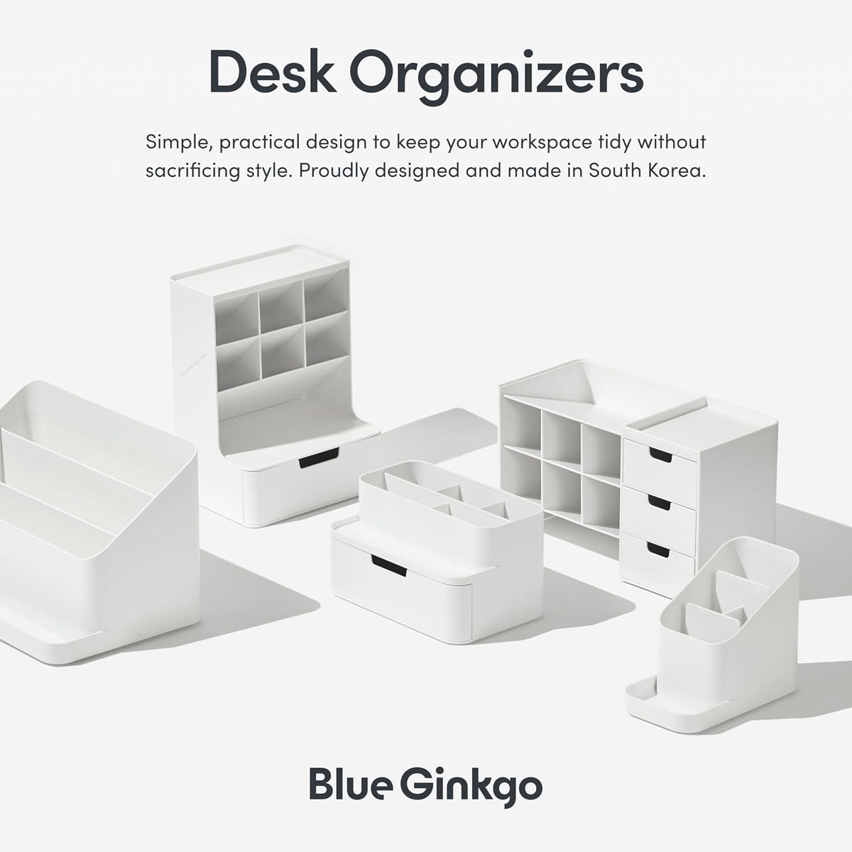 BLUE GINKGO Hive Pen Desk Organizer, Green, Made in Korea