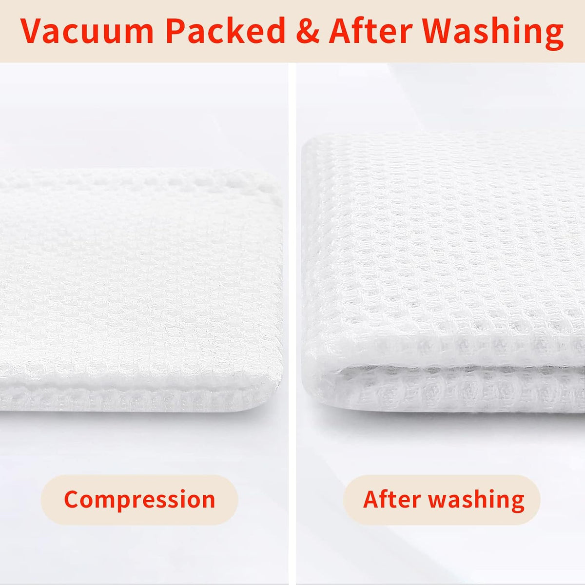 Homaxy 100% Cotton Waffle Weave Kitchen Dish Towels 8-Pack, White