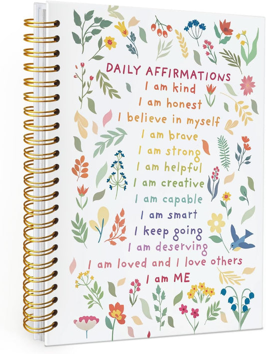 Wheatwin Positive Affirmations Gifts, Daily Affirmations for Women, Inspirational Gifts for Women Girls Teen, Motivational Floral Wildflower Notebook Journal, 5.5x8.3