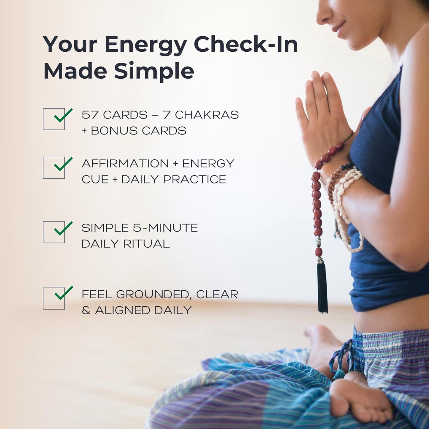 Aura Chakra Affirmations & Ritual Deck: 57 Daily Mindfulness & Meditation Activity Cards | Balance Mind, Body & Spirit | Wellness Self-Care Gift for Women - Stand and Pouch