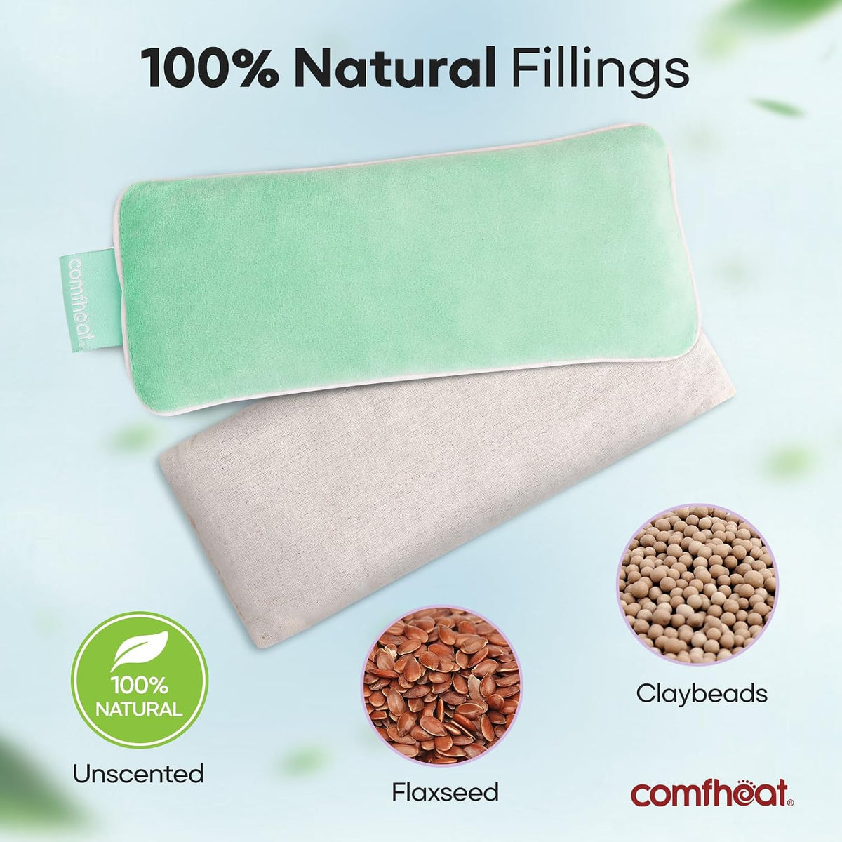 Unscented Weighted Eye Pillow, Soft Plush Removable Cover