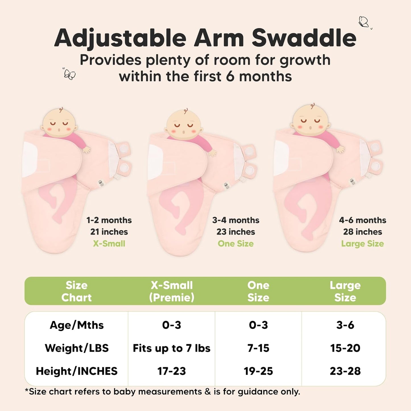 3-Pack Organic Baby Swaddle Sleep Sacks - Swaddles for Newborns, Infant 0-3 Months, Baby Girls, Boys, Soft & Snug Newborn Sleep Sack, Nursery Swaddling Blankets (Angelic, OS)