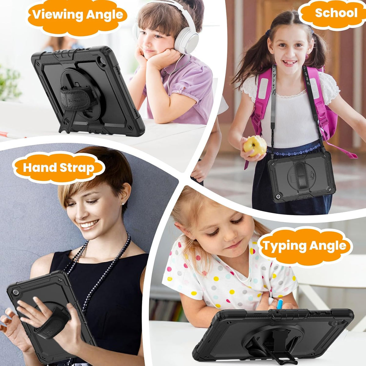 SEYMAC stock Case for Samsung Galaxy Tab S6 Lite (2024-2020) 10.4'' Black
