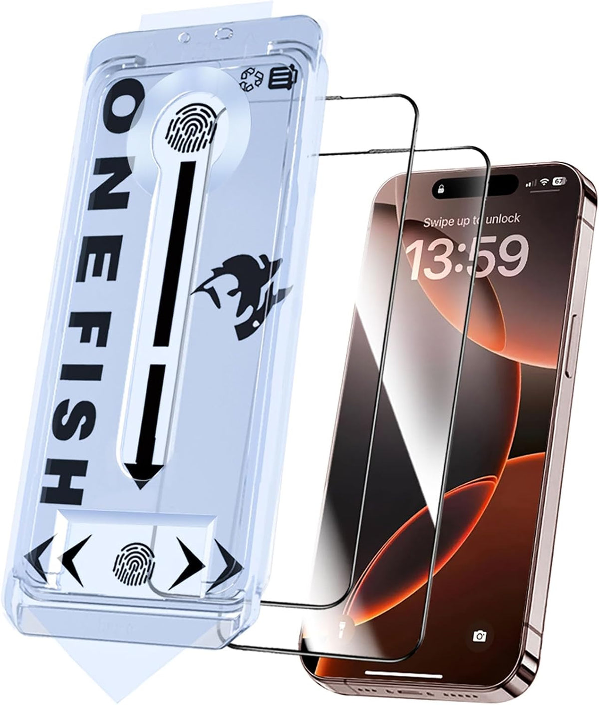 OneFish Screen Protector Glass for iPhone 17e / 16e / 13 / 13PRO / 14