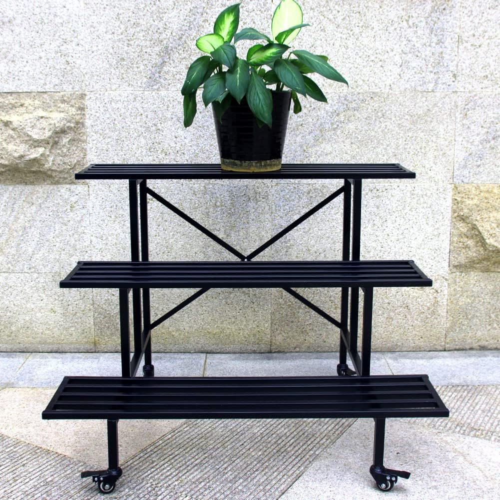 Zhongma 2 Tier Heavy Duty Metal Plant Stand Indoor & Outdoor easy assembly