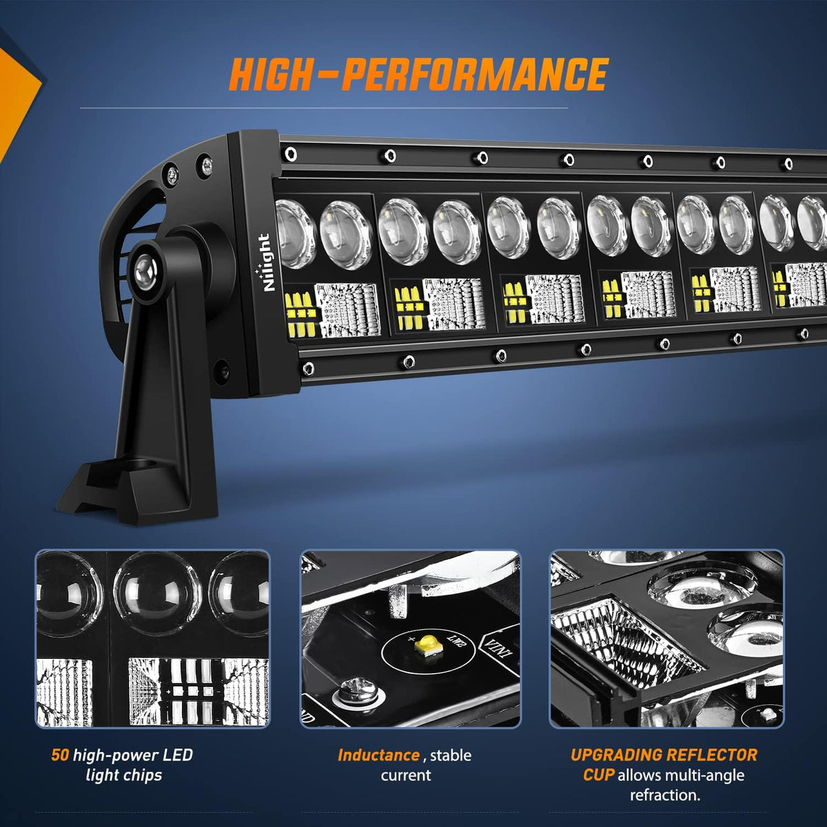Nilight LED Light Bar 7D 22" 150W 15000LM Double Row Flood Spot Combo