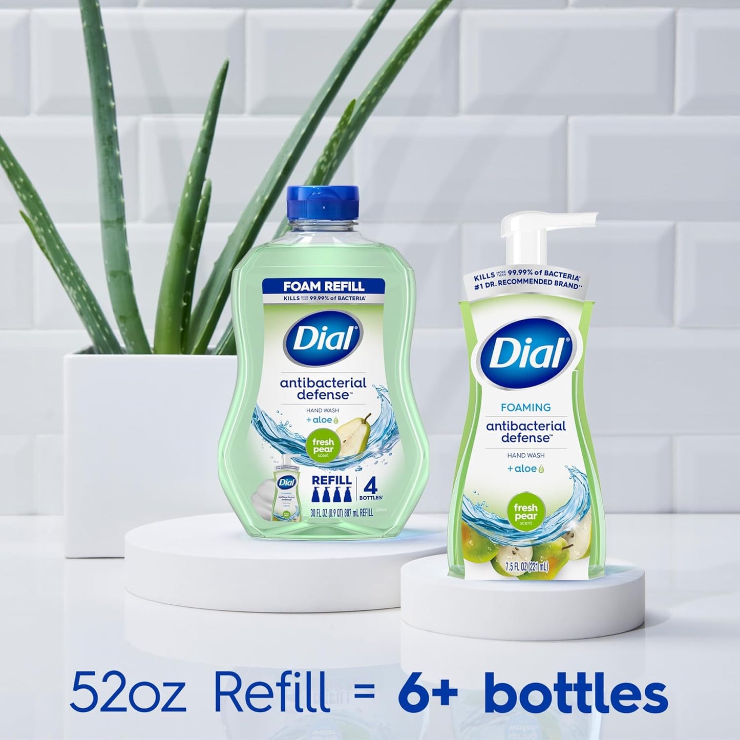 Dial Antibacterial Foaming Hand Soap Refill, Fresh Pear, 52 fl oz