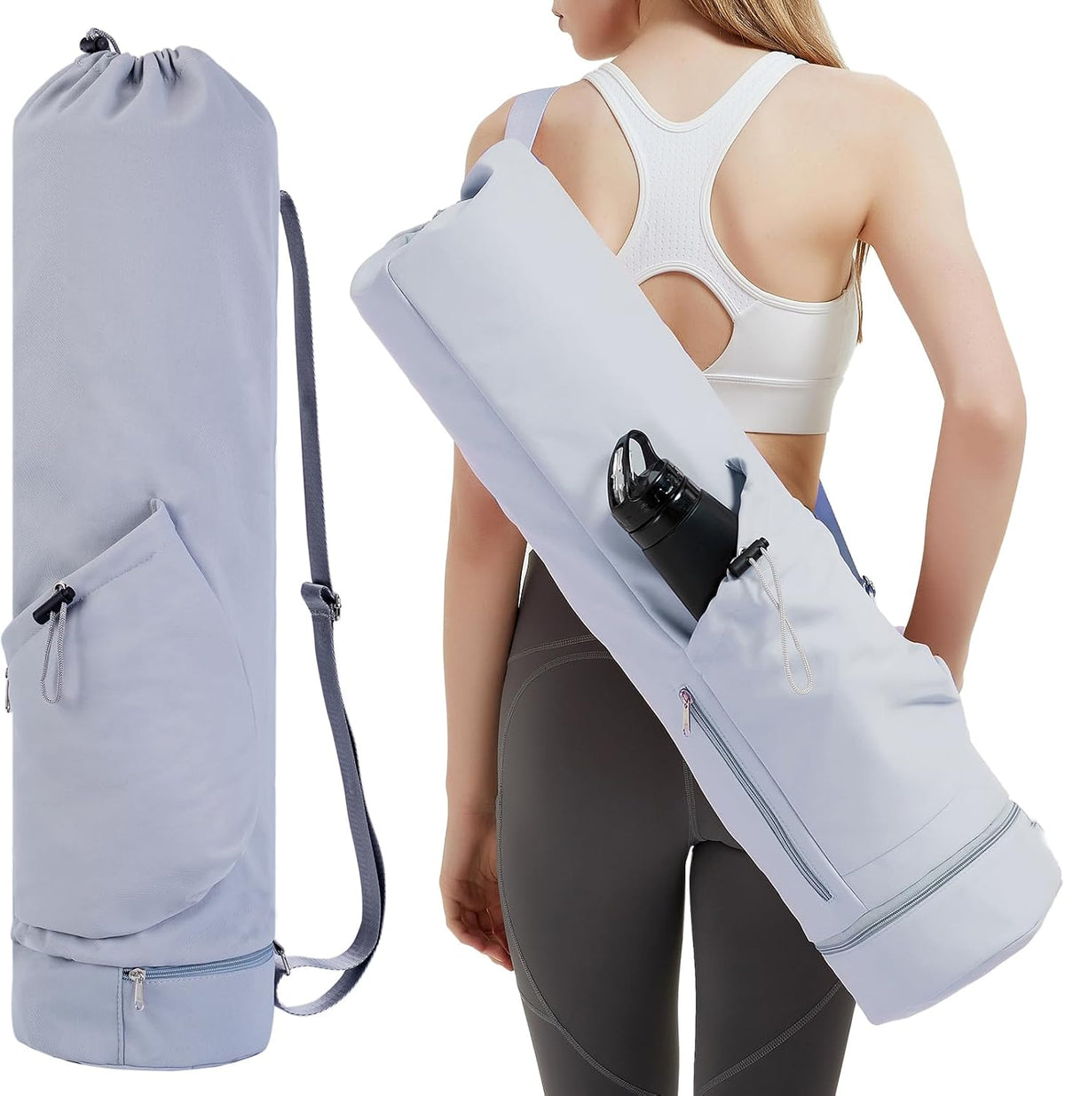 sportsnew Yoga Mat Bag with Water Bottle Pocket & Wet Pocket for Women
