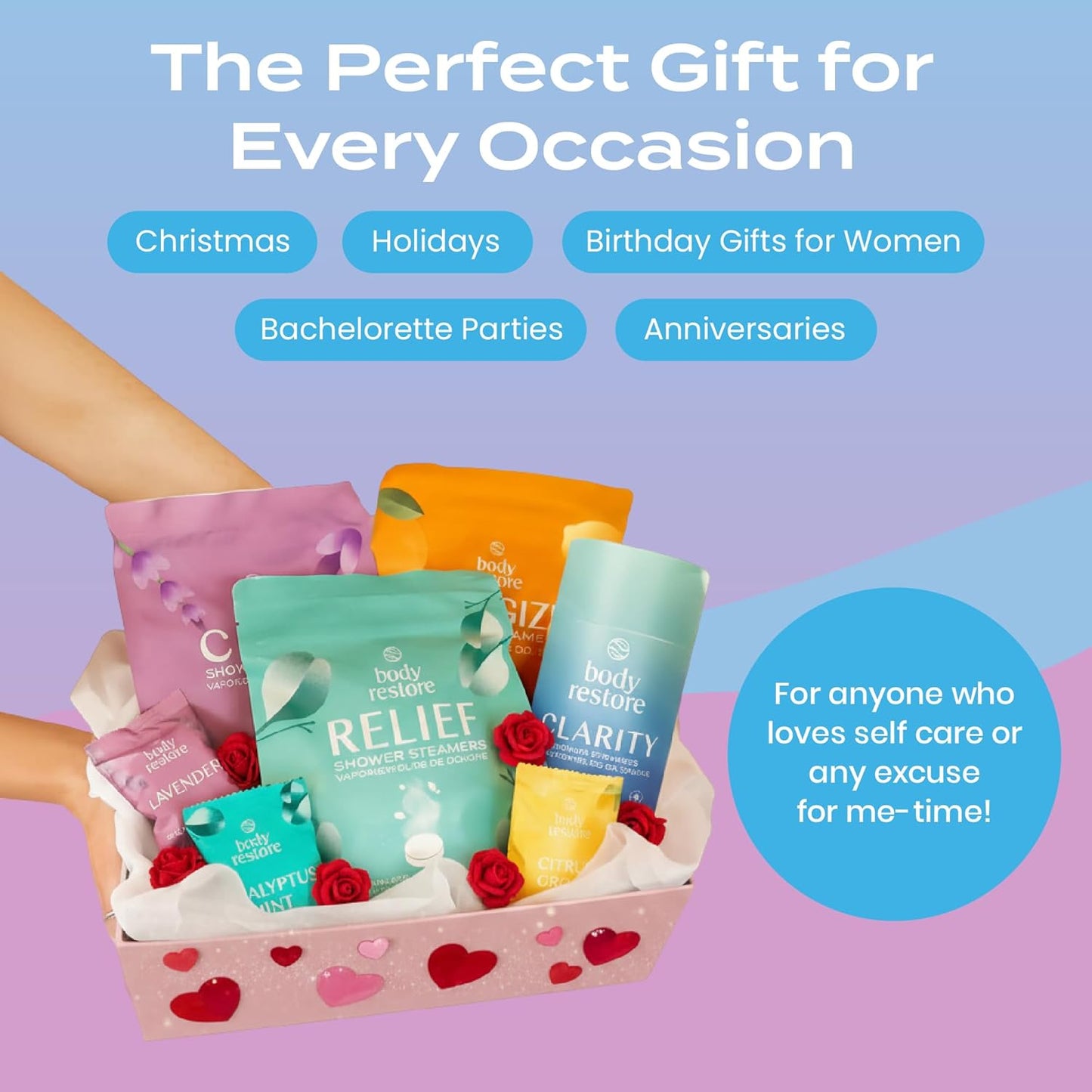 Body Restore Shower Steamers Aromatherapy 6 Pack – Fathers Day Gift for Dad, Birthday Gifts for Women & Men, Spa Stress Relief & Relaxation Self Care Gifts – Premium Bloom Essential Oil Tablets