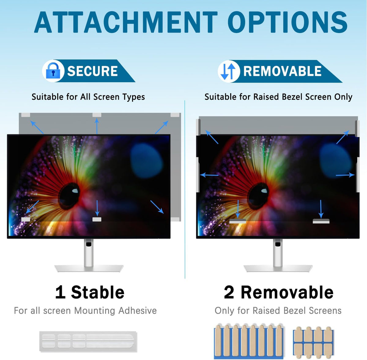 [2 Pack] 28 Inch Computer Privacy Screen for 16:9 Widescreen Monitor, Anti-Glare Privacy Filter, Removable Anti-Scratch Anti-Spy Screen Protector
