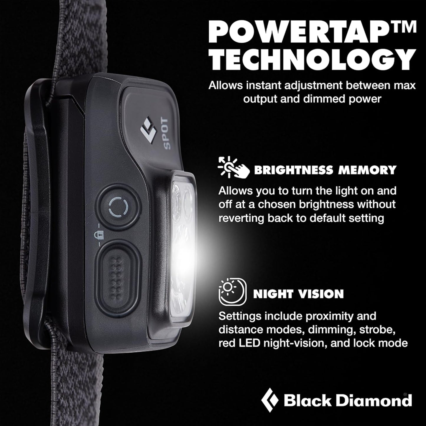 BLACK DIAMOND Spot 400 Headlamp | 400 Lumens Brightness, Dimmable | Waterproof & Durable | 3X AAA Battery Operated (Included) | Graphite