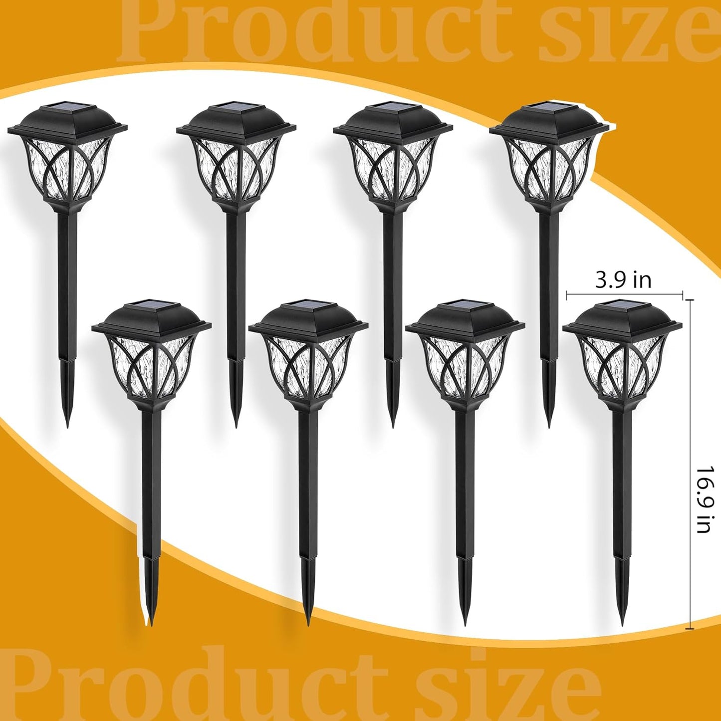 GIGALUMI 6 Pack Solar Lights Outdoor Waterproof, LED Solar Garden Lights, Outdoor Decorations, Garden Decor for Yard, Patio, Landscape, Planter, Walkway (Warm White)