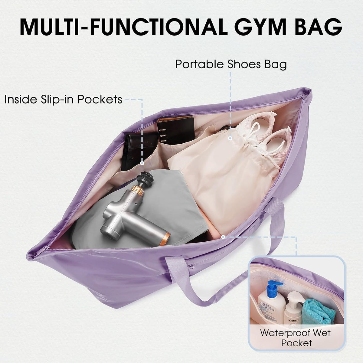 sportsnew Large Yoga Mat Bag Trolley Sleeve Gym Carrier Shoe Bag Wet Pocket