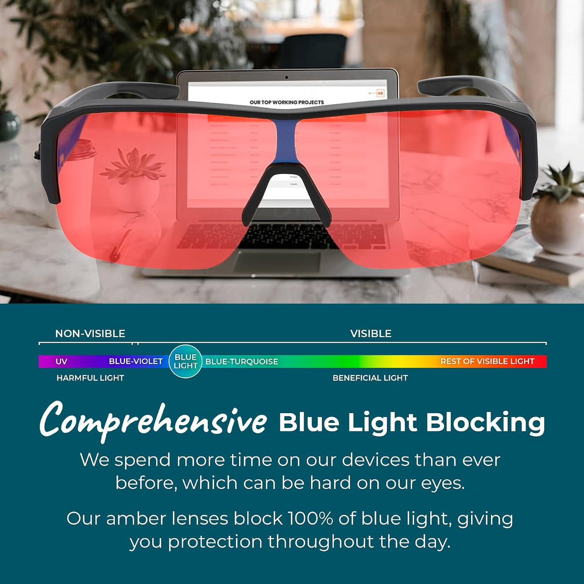 Sleep ZM Fit Over Blue Light Blocking Glasses for Sleep - 100% Red, XXL