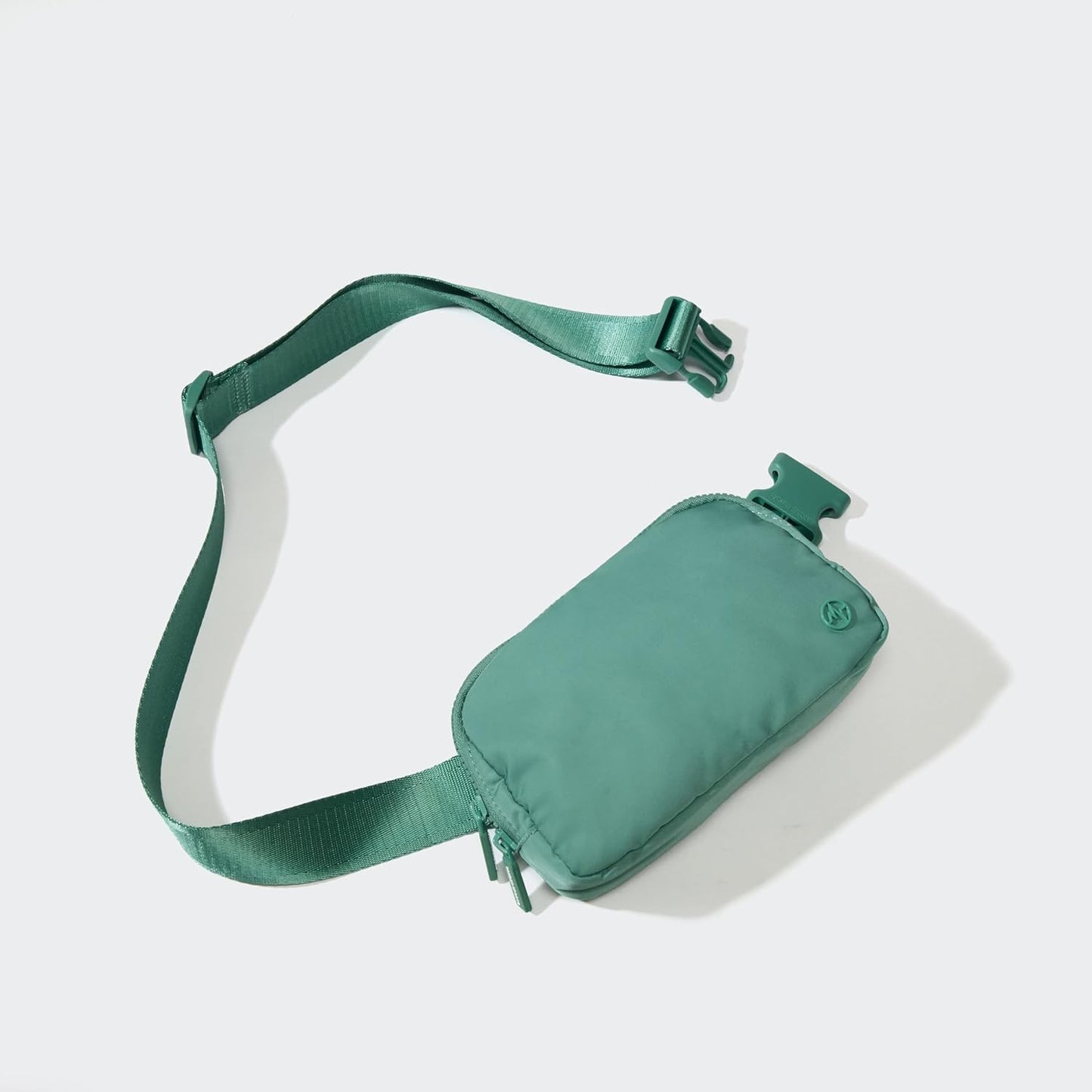 Pander Two Way Zipper Fanny Pack Nylon Everywhere Belt Bag for Women, Water Repellent Waist Packs, Crossbody Bags with Adjustable Strap (Eucalyptus Green)