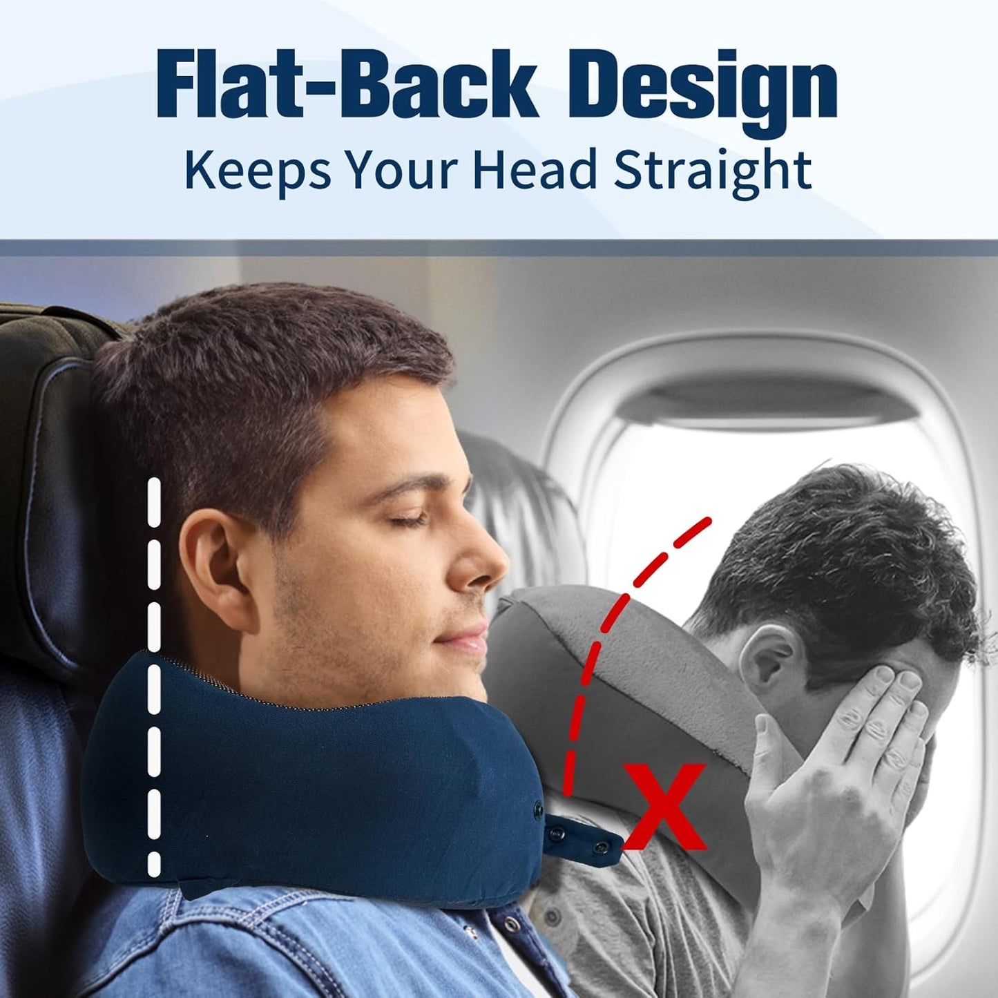 Cirorld Neck Pillow for Traveling, Travel Pillows for Airplanes,100% Pure Memory Foam Travel Neck Pillow, Adjustable Flight Pillow, Portable Plane Accessories with Eye Mask, Earplugs, Carry Bag