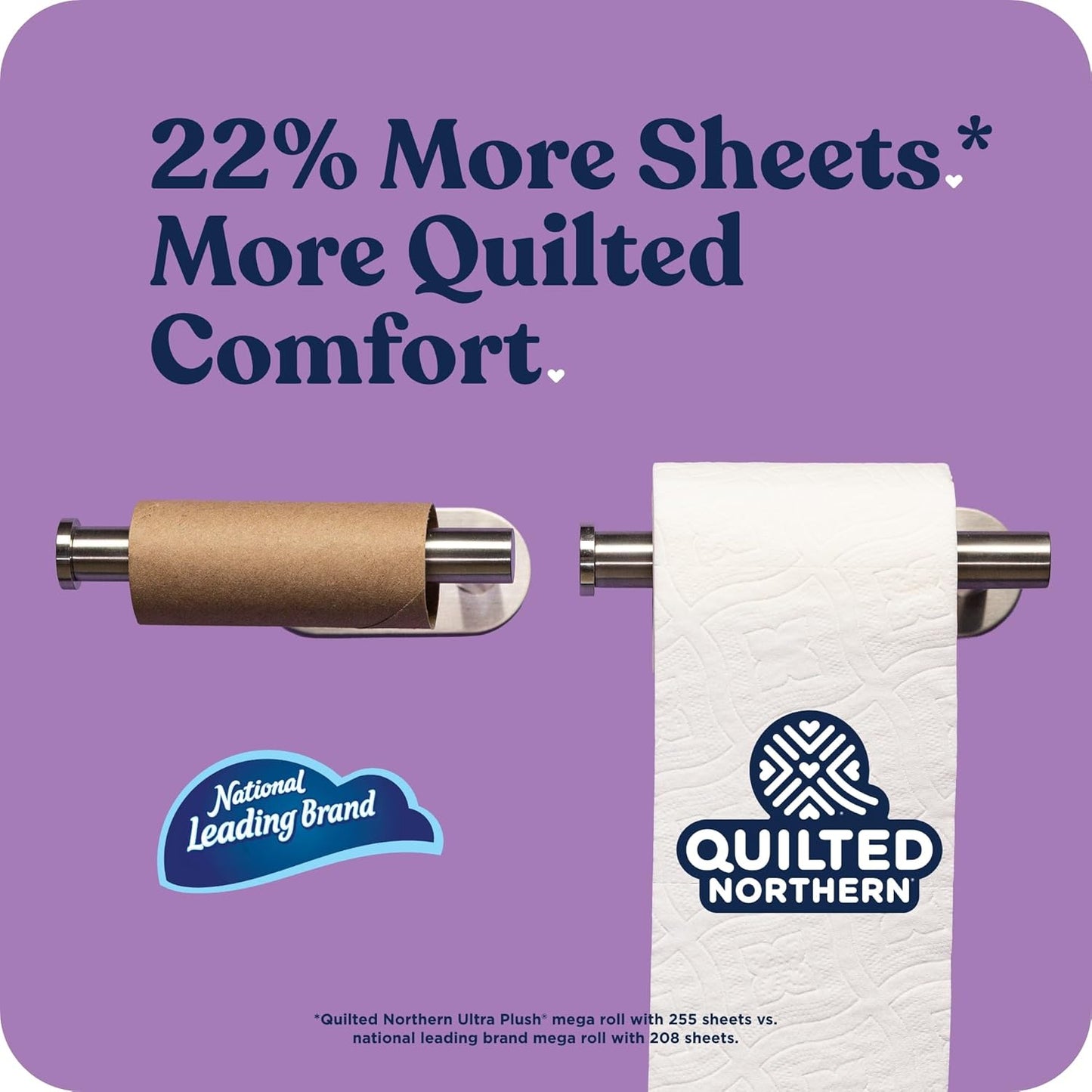 Quilted Northern Ultra Plush Toilet Paper, 24 Mega Rolls = 96 Regular Rolls, 3X Thicker*, 3 Ply Soft Toilet Tissue