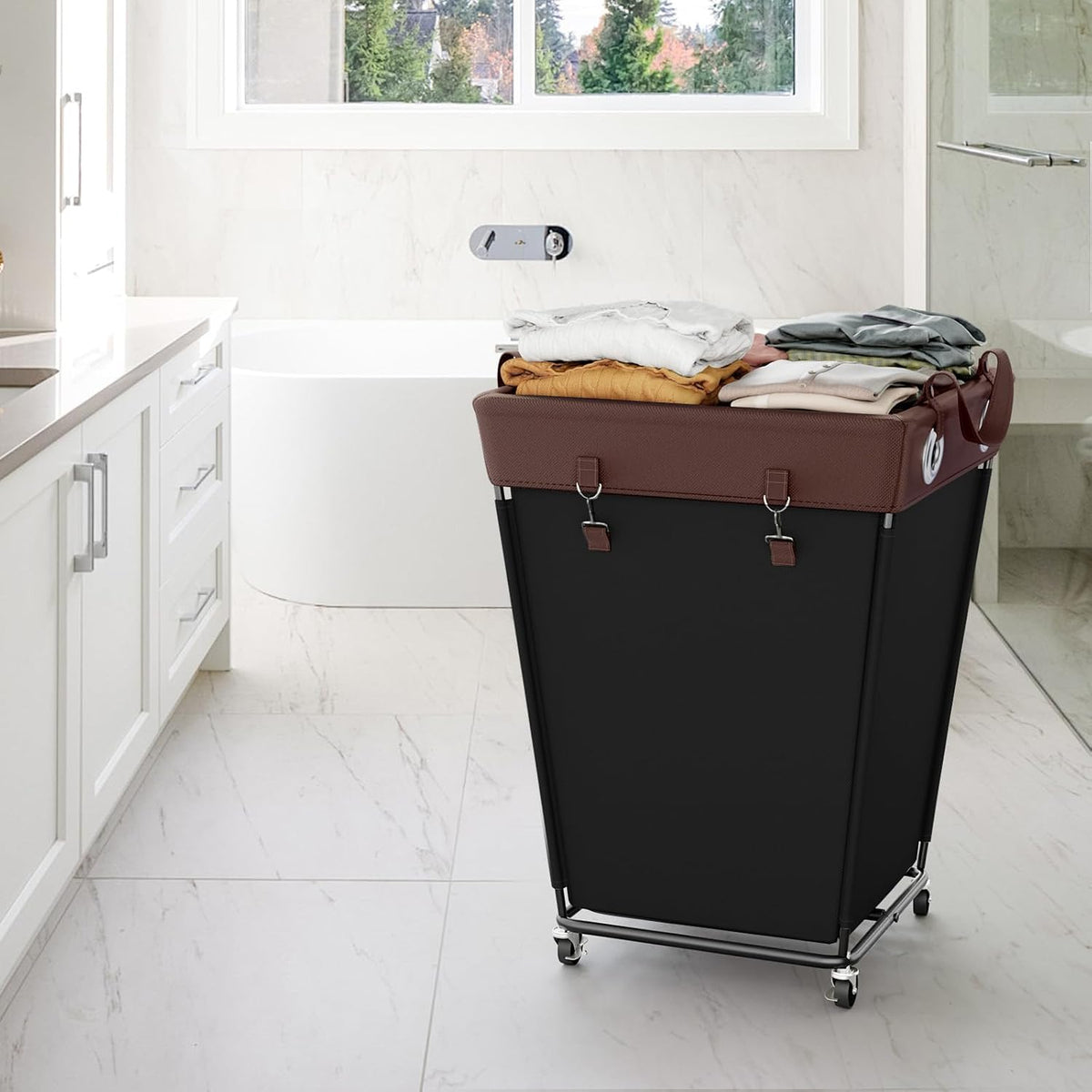 HILIUS Laundry Hamper with Wheels 210L Large Hamper Rolling Laundry Basket