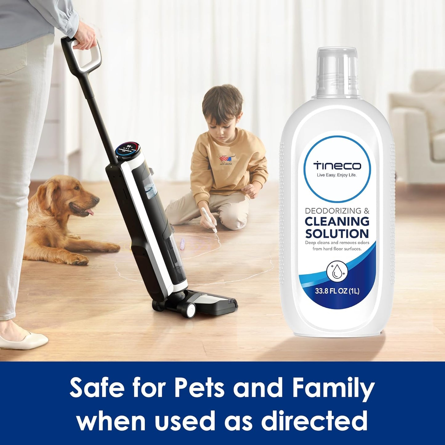 Tineco Floor Cleaning Solution 2L (33.8 OZ*2) for i5/i6 Stretch & FLOOR ONE S5/S6/S7/S9 Artist & S6/S7/S9 Master & Breeze Series, (EXCEPT iFLOOR 5 Steam/S5/ S7/ S9 Artist Steam Series) Wet Dry Vacuum