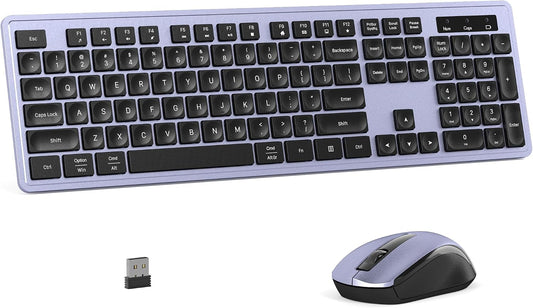 MPTOG Wireless Keyboard and Mouse Combo for PC and Laptop (Purple)