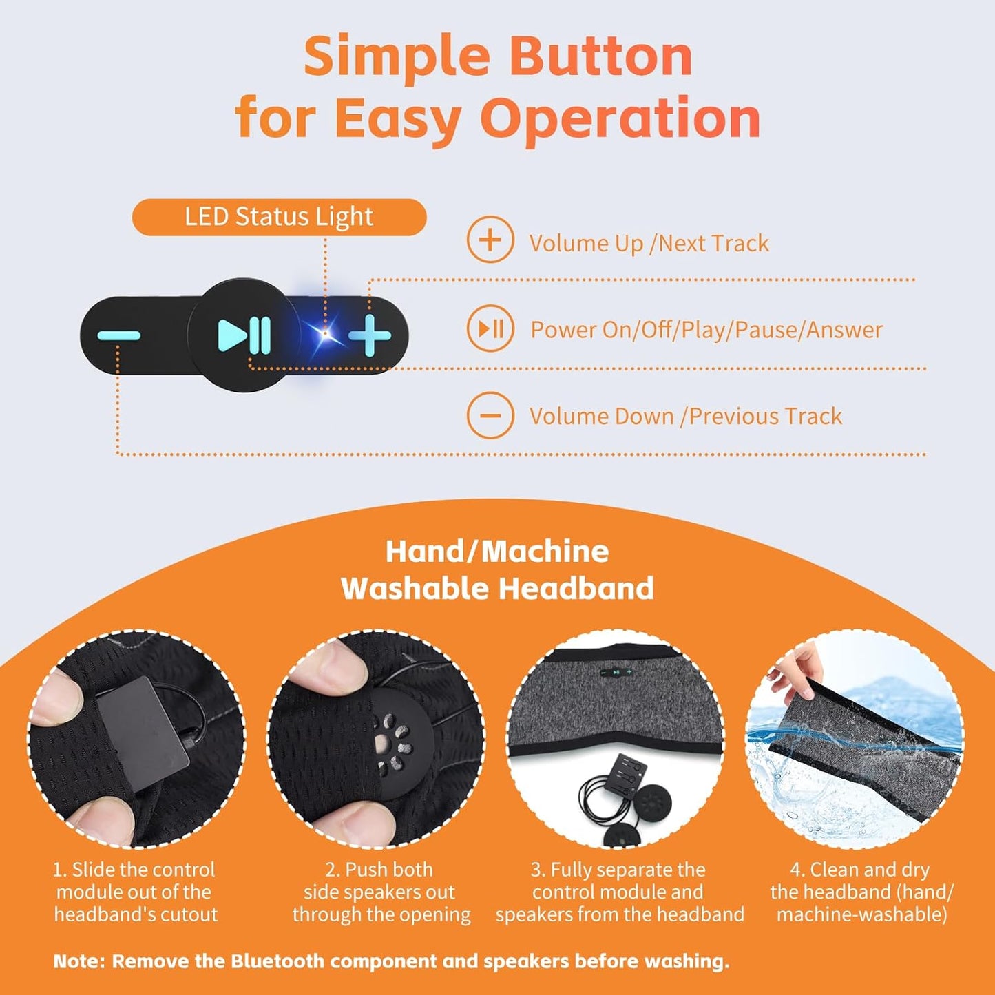 Sleep Headphones Bluetooth 6.0 Headband, 20H Playtime Headband Headphones with HD Stereo Speakers, Sports Wireless Earphones for Side Sleepers Workout Yoga Travel Meditation, Gifts for Women Men