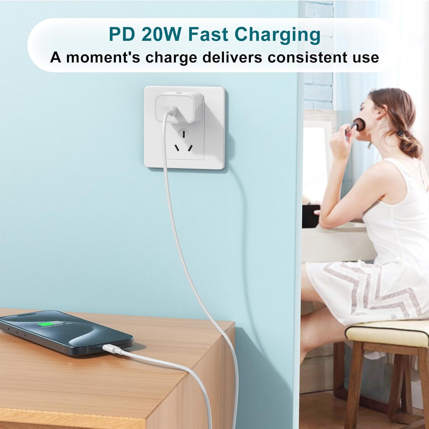 Fast Charger for iPhone 17 16 15 Charger Fast Charging 3Pack, 3+6+10ft USBC to USBC Cable Cord &20W Type C Block for iPhone 17/17 Air/17 Pro Max/17 Pro/16 15 Pro Max/Pro/Plus,iPad Pro/Air/Mini