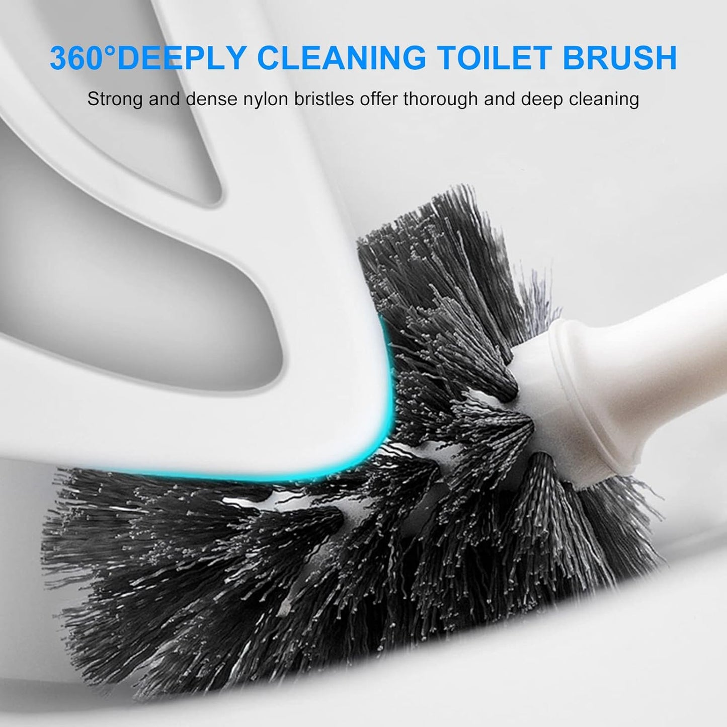 SetSail Toilet Brush and Plunger Set, Semi-HiddenToilet Plungers for Bathroom Heavy Duty Toilet Bowl Brush and Holder Hidden Toilet Plunger and Brush Set for Deeply Cleaning - White