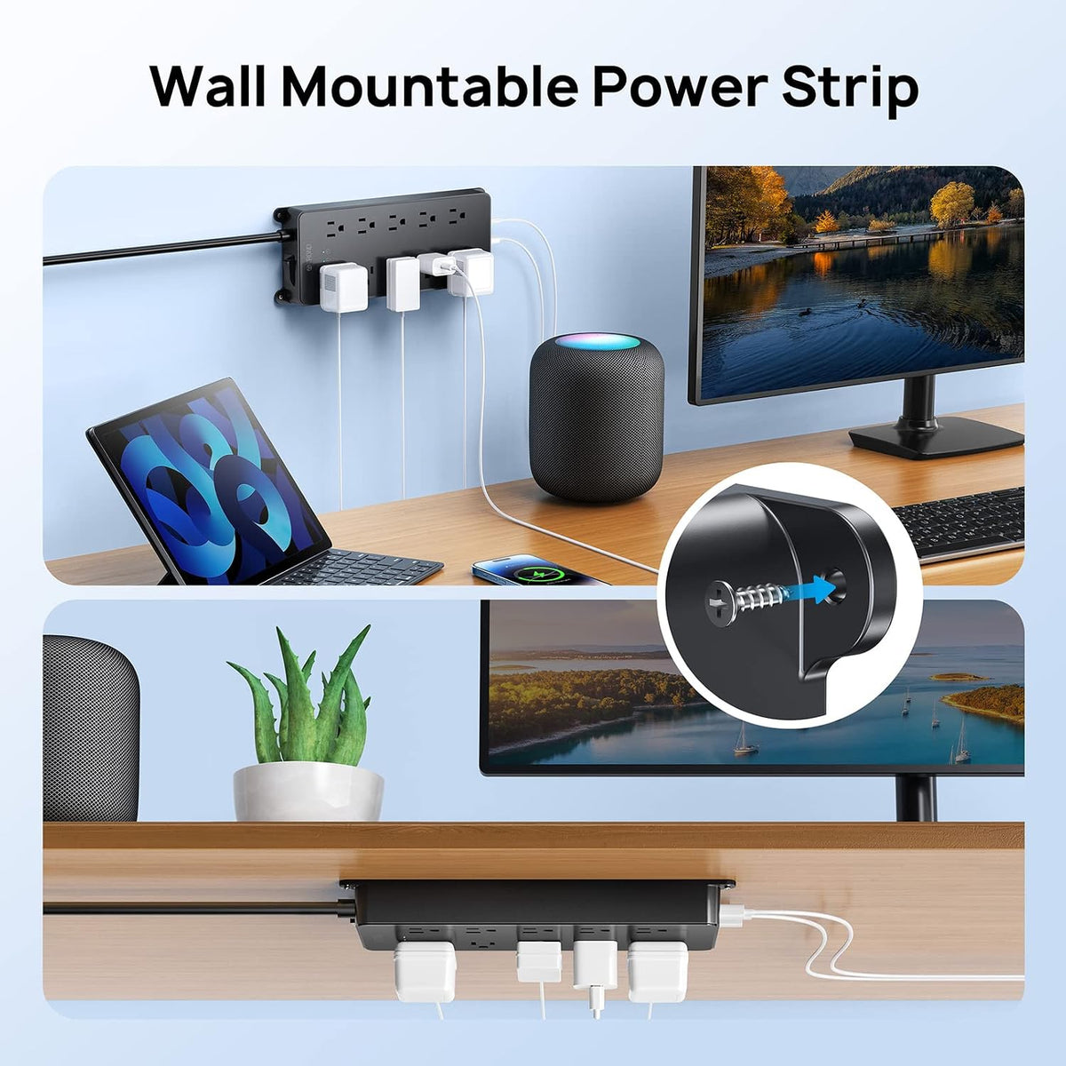 TROND Surge Protector Power Strip 10ft, 4000J, ETL Listed