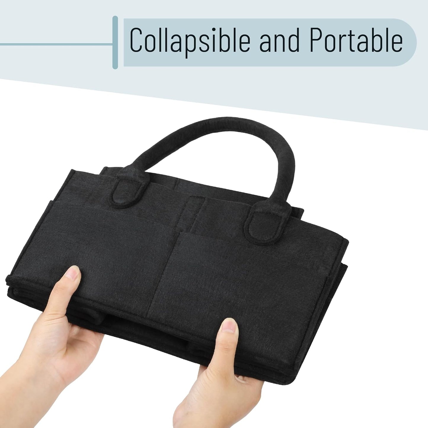 Mr. Pen- Baby Diaper Caddy Organizer, Black, Medium, Nursery Storage Bin and Car Organizer for Diapers and Baby Wipes