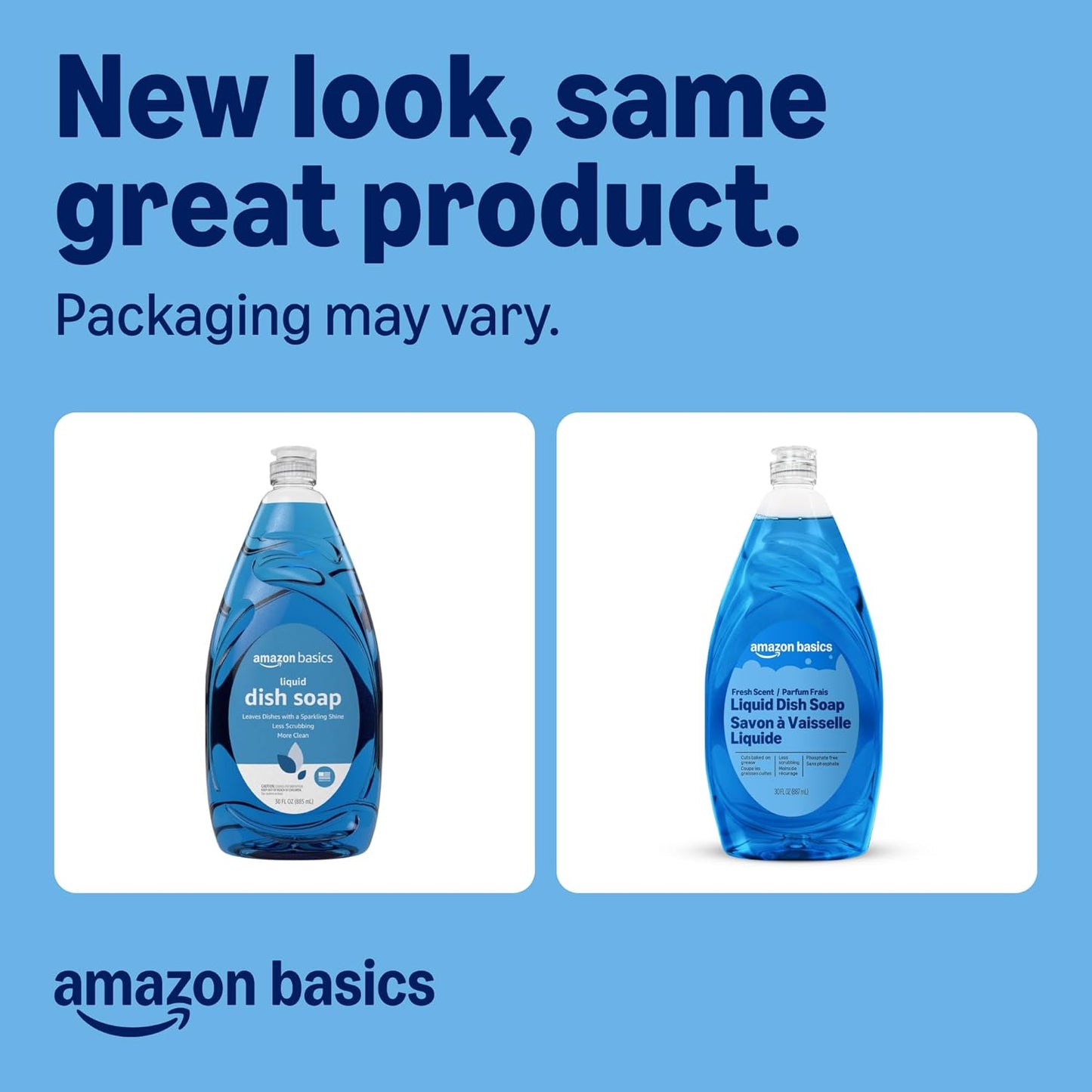 Amazon Basics Dish Soap, Fresh Scent, 30 fl oz, Pack of 4, Packaging May Vary