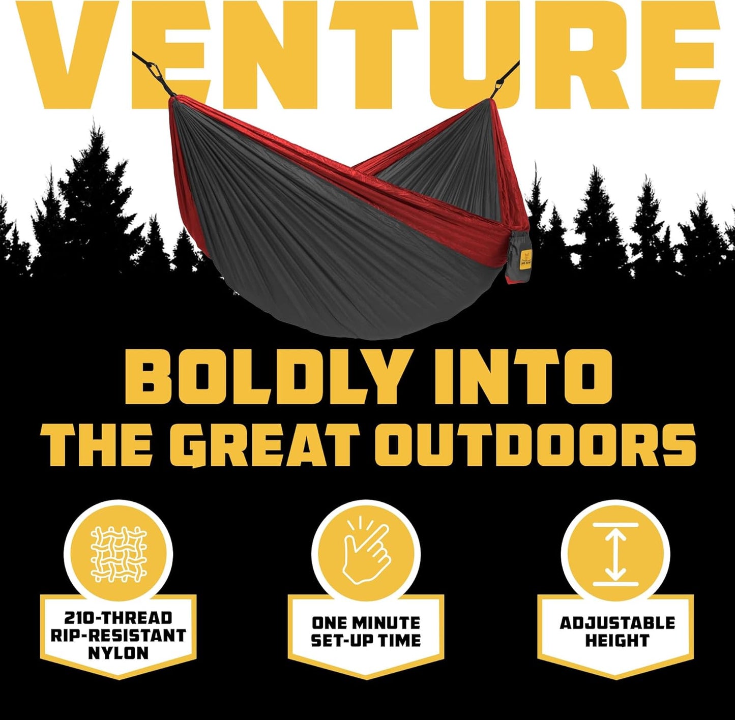 Wise Owl Outfitters Camping Hammock – up to 500lbs Portable Hammock with Tree Straps - Travel, Backpacking, Hiking, Outdoors Camping Gear - Single or Double
