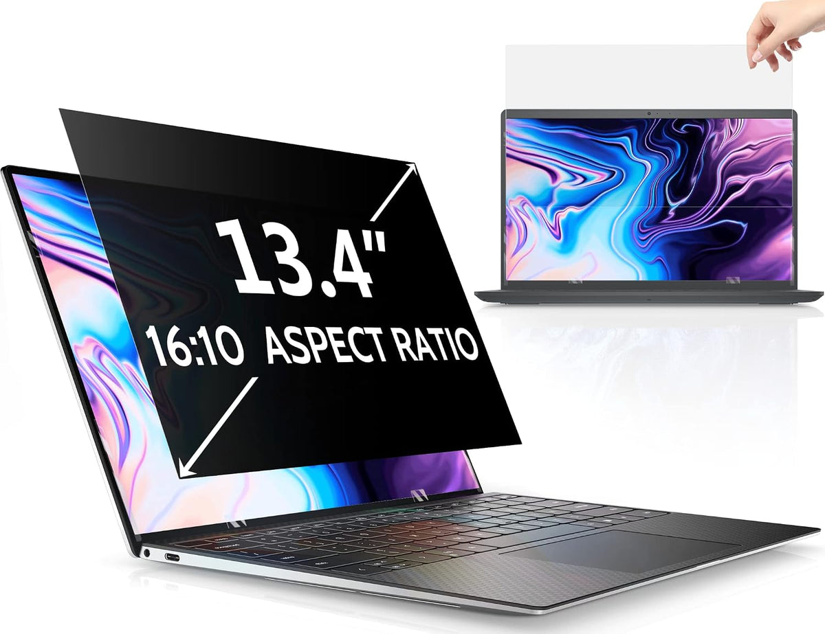 Peslv 13.4 Inch Laptop Privacy Screen Compatible With Lenovo Hp Dell Acer Asus Thinkpad Envy Xps, 16:10 Aspect Removable Anti Glare Blue Light Filter Protector, 13 In Computer Monitor Security Shield