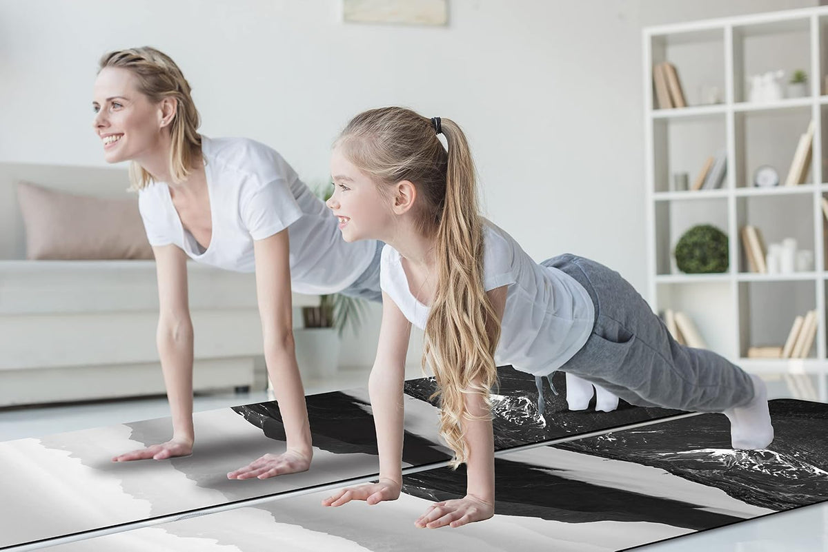 Non Slip Yoga Mat TPE Workout Mat for Men Women, Thick Workout Mat with Carrying Strap, Fitness Mats for Exercise, Yoga, Fitness, Pilates, Floor Workouts (72" x 24" x 6mm)