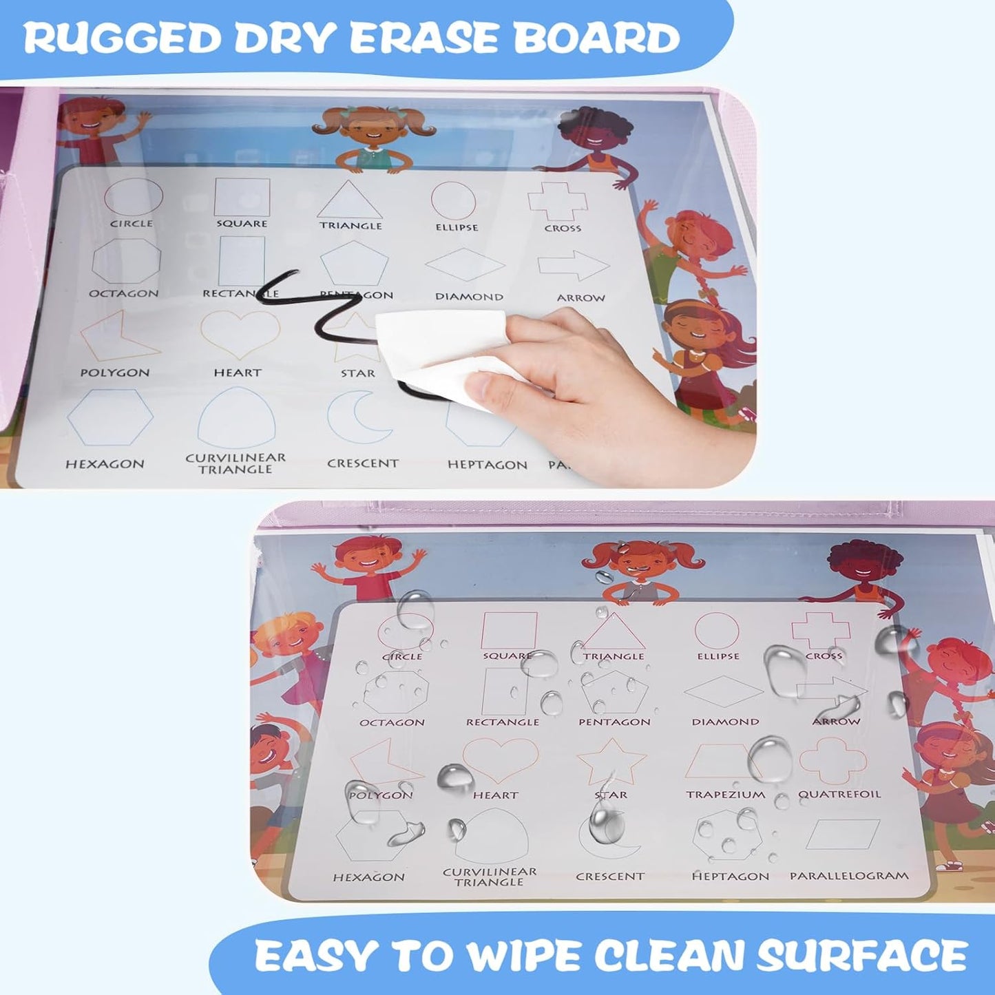 MENZOKE Kids Travel Tray for Toddler Car Seat, Toddler Gift for Girl Activities with Dry Erase Board & iPad Holder Stand,Road Trip Essentials Accessories Lap Tray for Girl as Birthday Gift,LightPurple