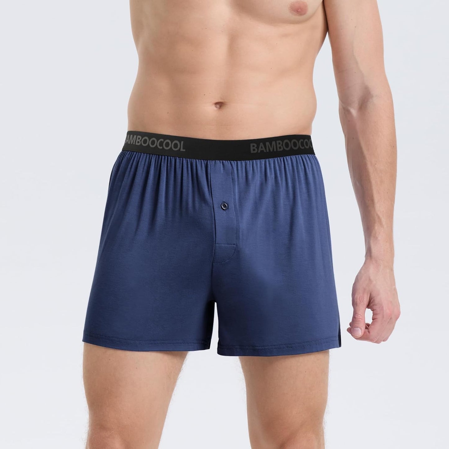 BAMBOO COOL Mens Boxer Shorts Underwear Soft Comfortable Breathable Knit Boxers Short for Men (3 or 5 Pack)