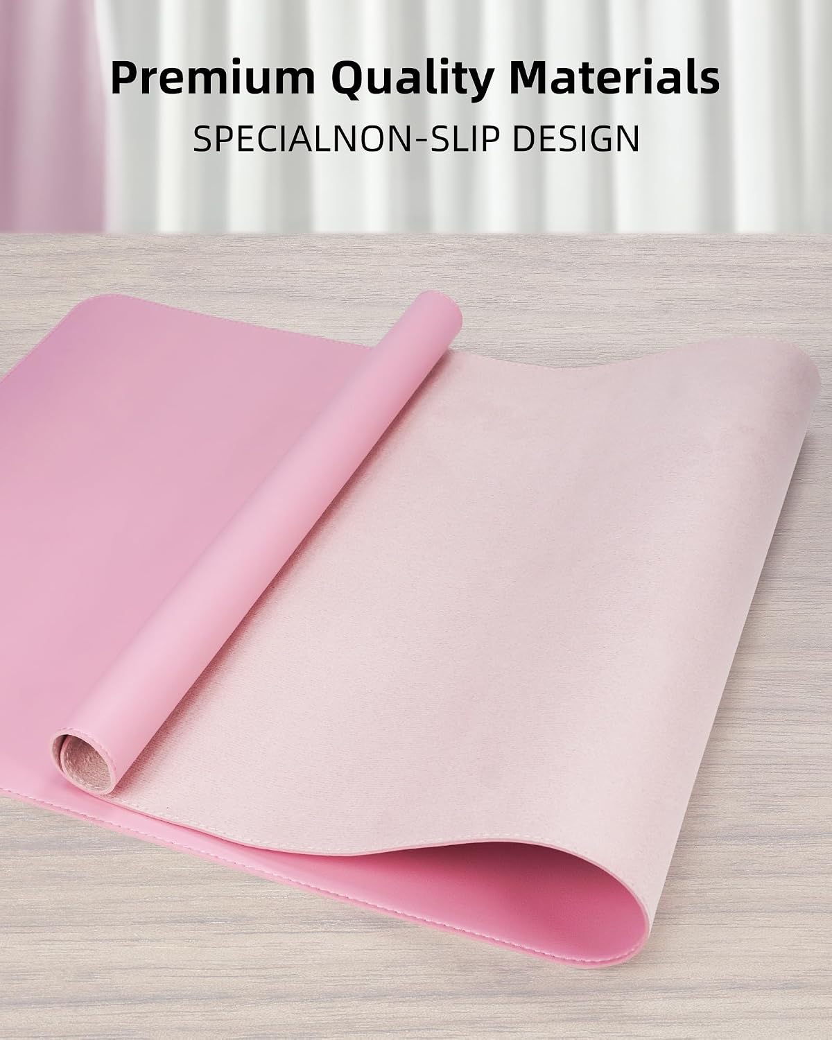 Pink Desk Mat, PU Leather Desk pad Large Mouse Pad, Non-Slip Desk Pad, Waterproof Desk Blotter Mat, Desk Cover Mat for Office and Home (31.5" x 15.7")