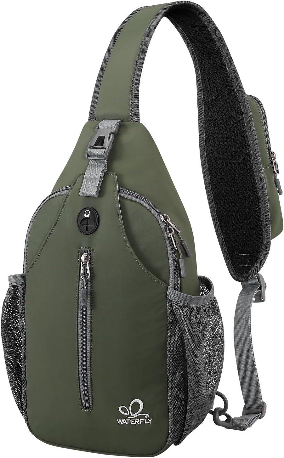 WATERFLY Crossbody Sling Backpack Sling Bag Travel Hiking Chest Bag Daypack (Dark Red)