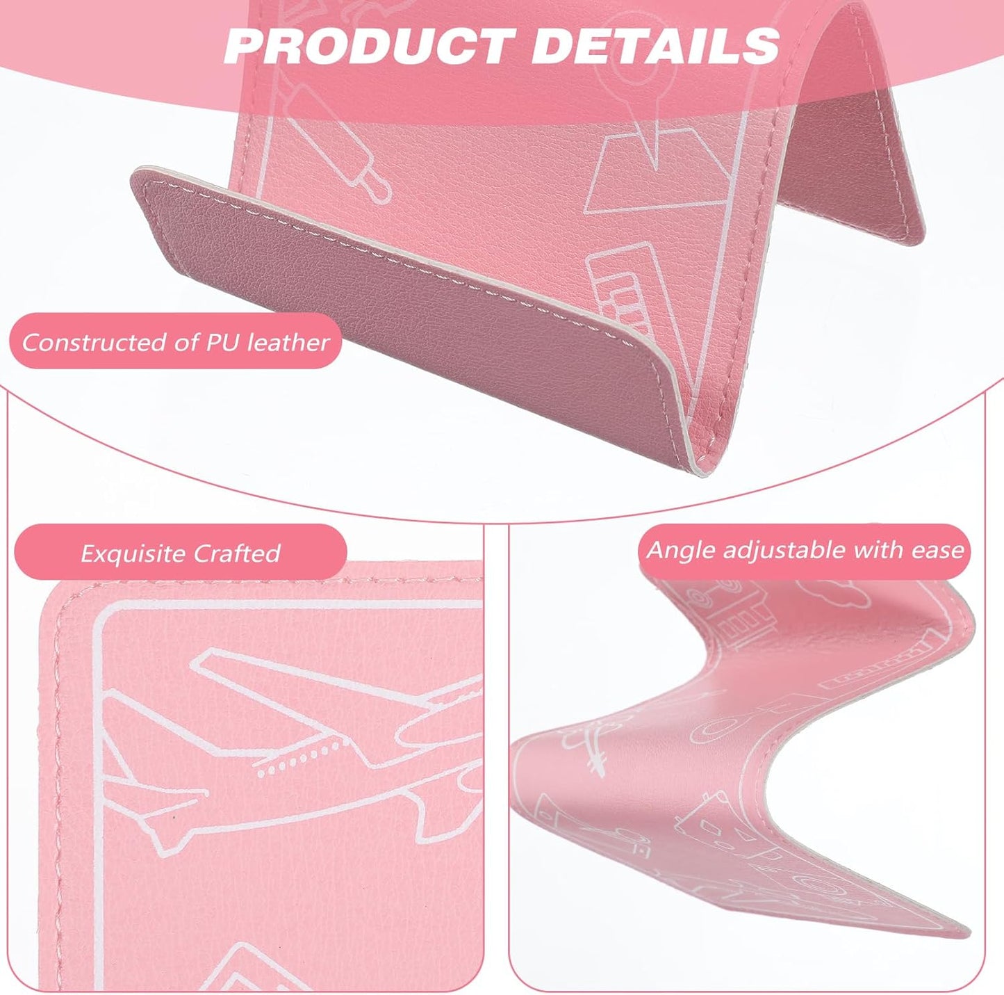 2Pcs Airplane Phone Holder, Flexible Phone Holder Travel Essentials for martphone, Tablet Travel PhoneHolder