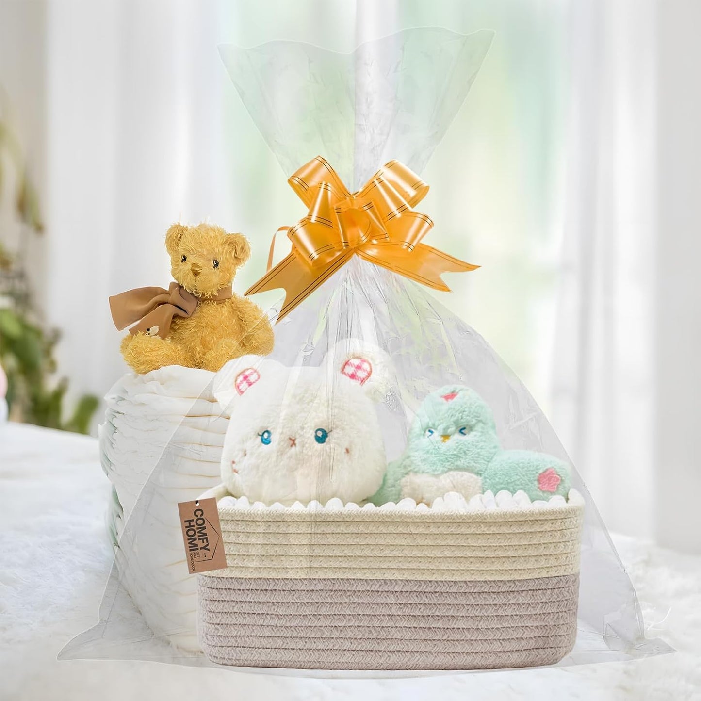 COMFY HOMI 11.5"x7.5"x4.7" Storage Baskets for Organizing | Cotton Rope Woven Basket | Toy Storage Bin Box | Basket for Shelves, Closet Organizer Bin, Decorative Closet Shelf, 3 Pack,