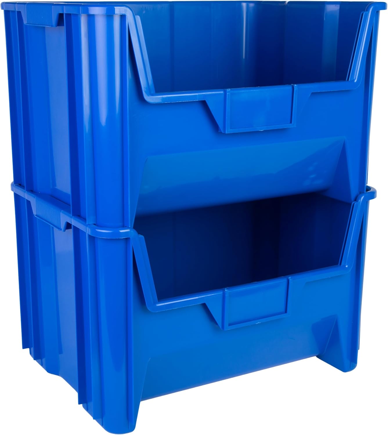 HE HUDSON EXCHANGE 20" x 15" x 12.5" (3 Pack) Plastic Giant Stackable Hopper Bin, Blue