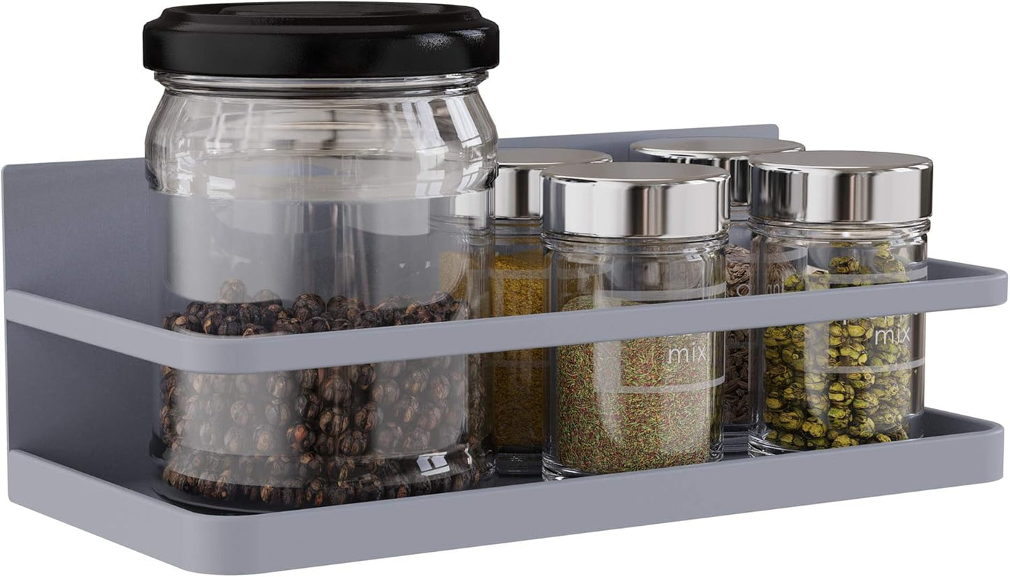 2 Pack Magnetic Spice Rack, Easy to Install on The Side of Refrigerator/Space Saving Kitchen Organization Shelf Organizer for Cabinet