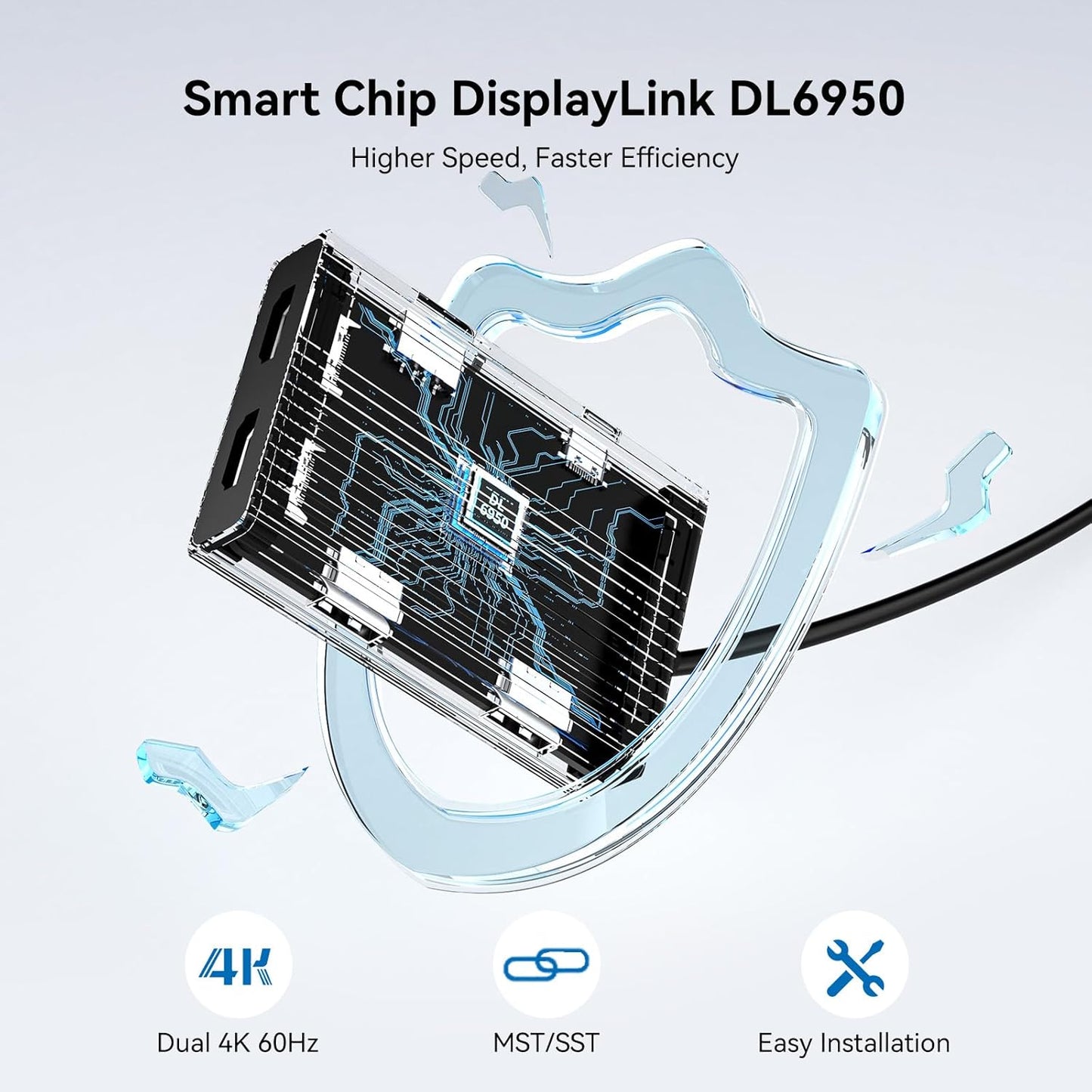 ACASIS USB C to Dual HDMI DisplayLink Adapter, 4K@60Hz, 2 HDMI & 3 USB-A Ports, 100W PD Charging, USB C DisplayLink Docking Station for Mac M1/M2/M3/M4/M5/Neo/Windows,USB A/C to Dual Monitor Adapter