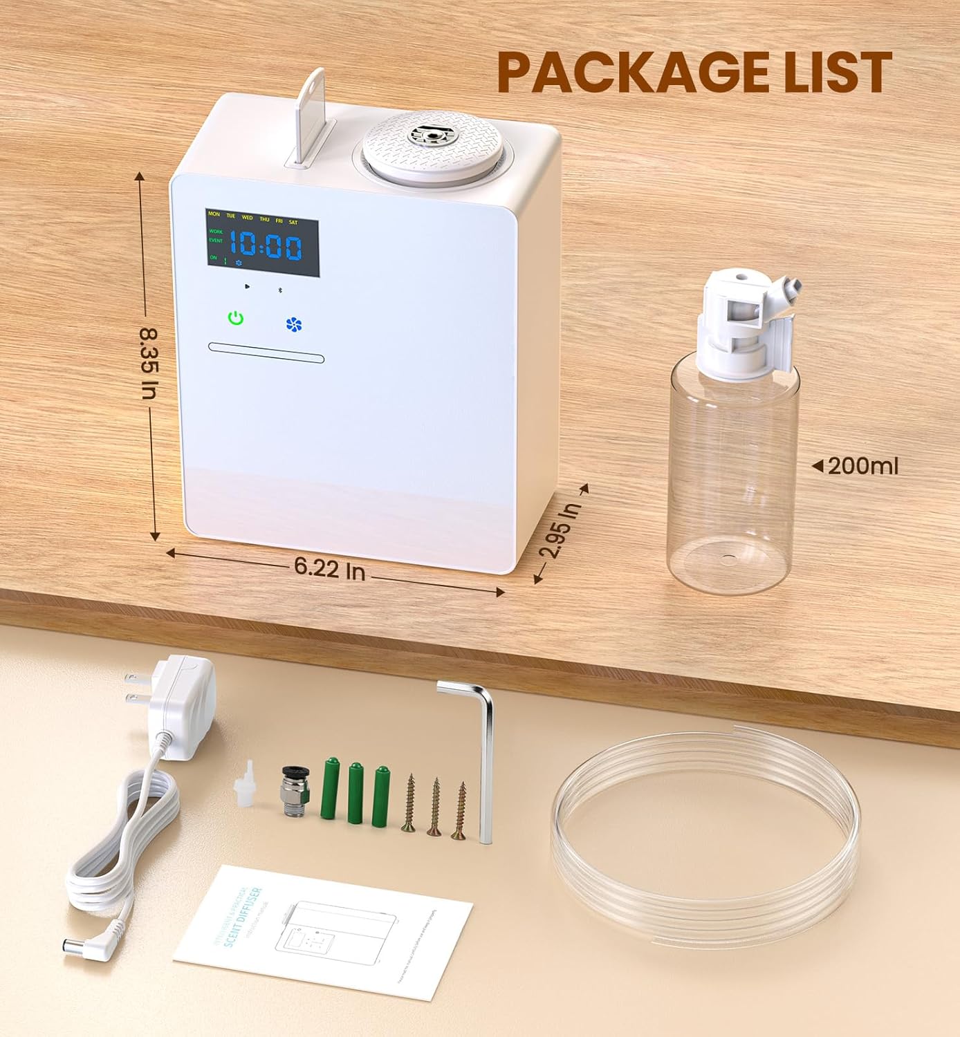 XEITIN Waterless HVAC Diffuser Coverage 5000 Sq.Ft, Whole House Lasting Scent Cold Air Diffuser for Large Home, Hotel, Office, 200ml Aroma Diffuser Machine with Bluetooth App Control, No Humidity