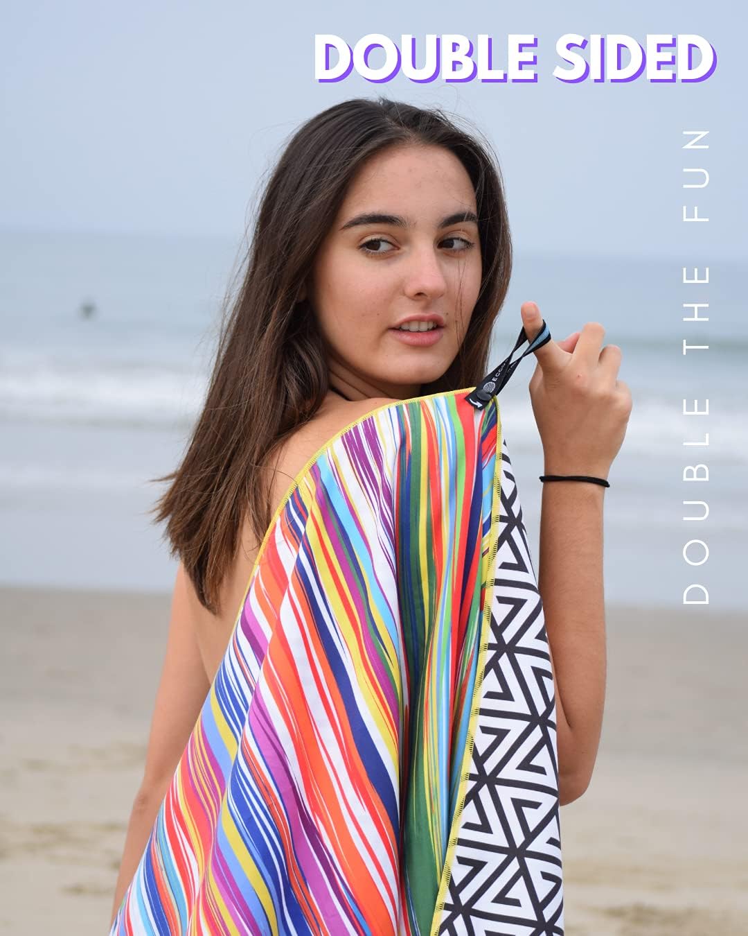 ECCOSOPHY Microfiber Beach Towel - Quick Dry, Sand Free and Oversized 71x35