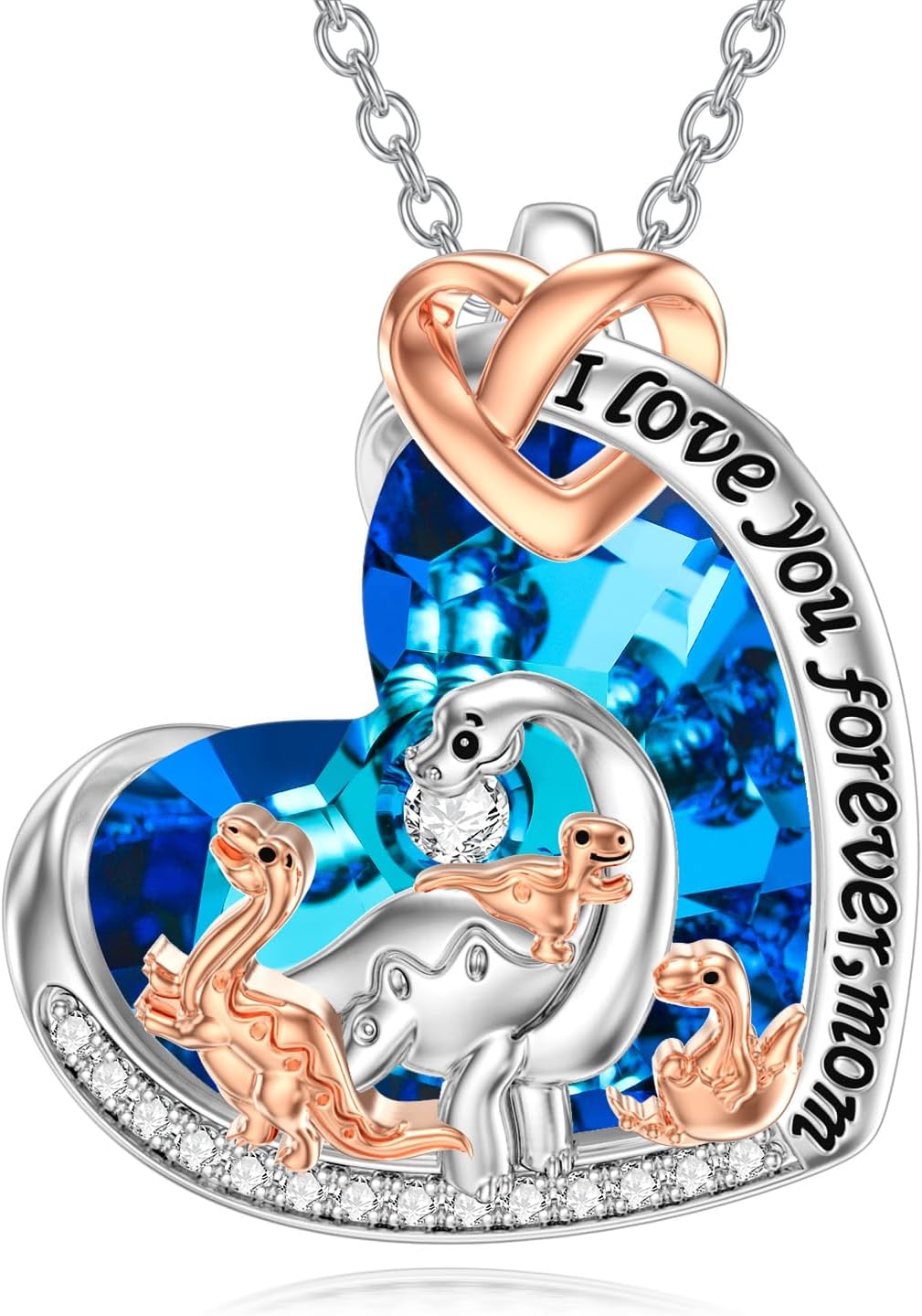 Mom Jewelry Gifts 925 Sterling Silver Mama Bear/Dinosaur/Cat/Bird/Chicken Necklace with 1 2 3 4 5 Cubs for Women Mother Wife Grandma