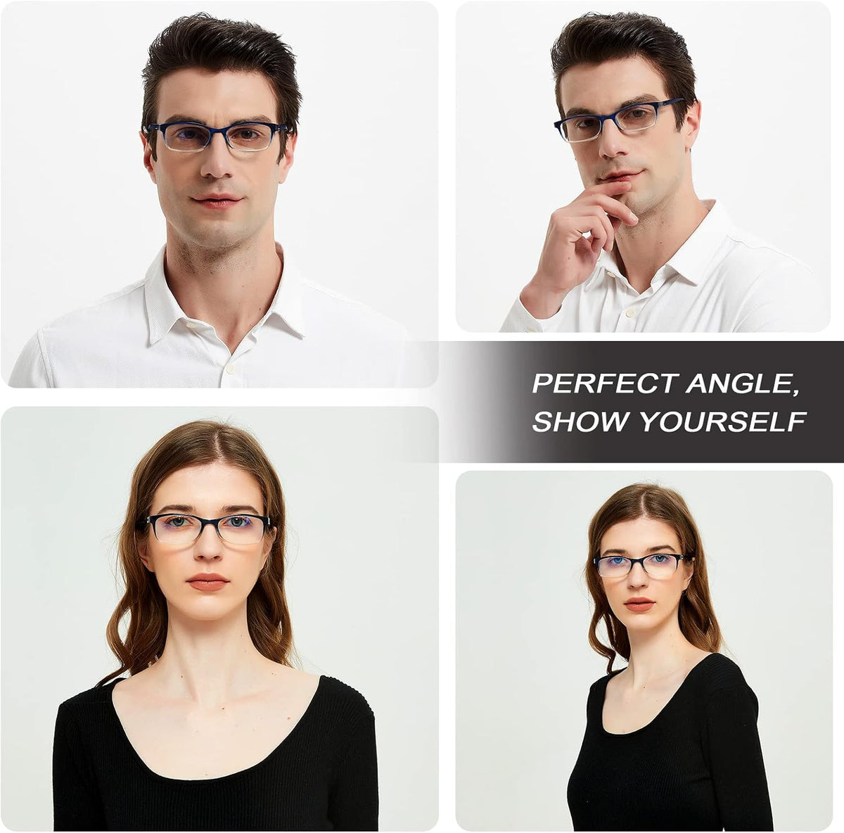 EYEURL Reading Glasses for Men Women Blue Light Blocking Readers 1.25