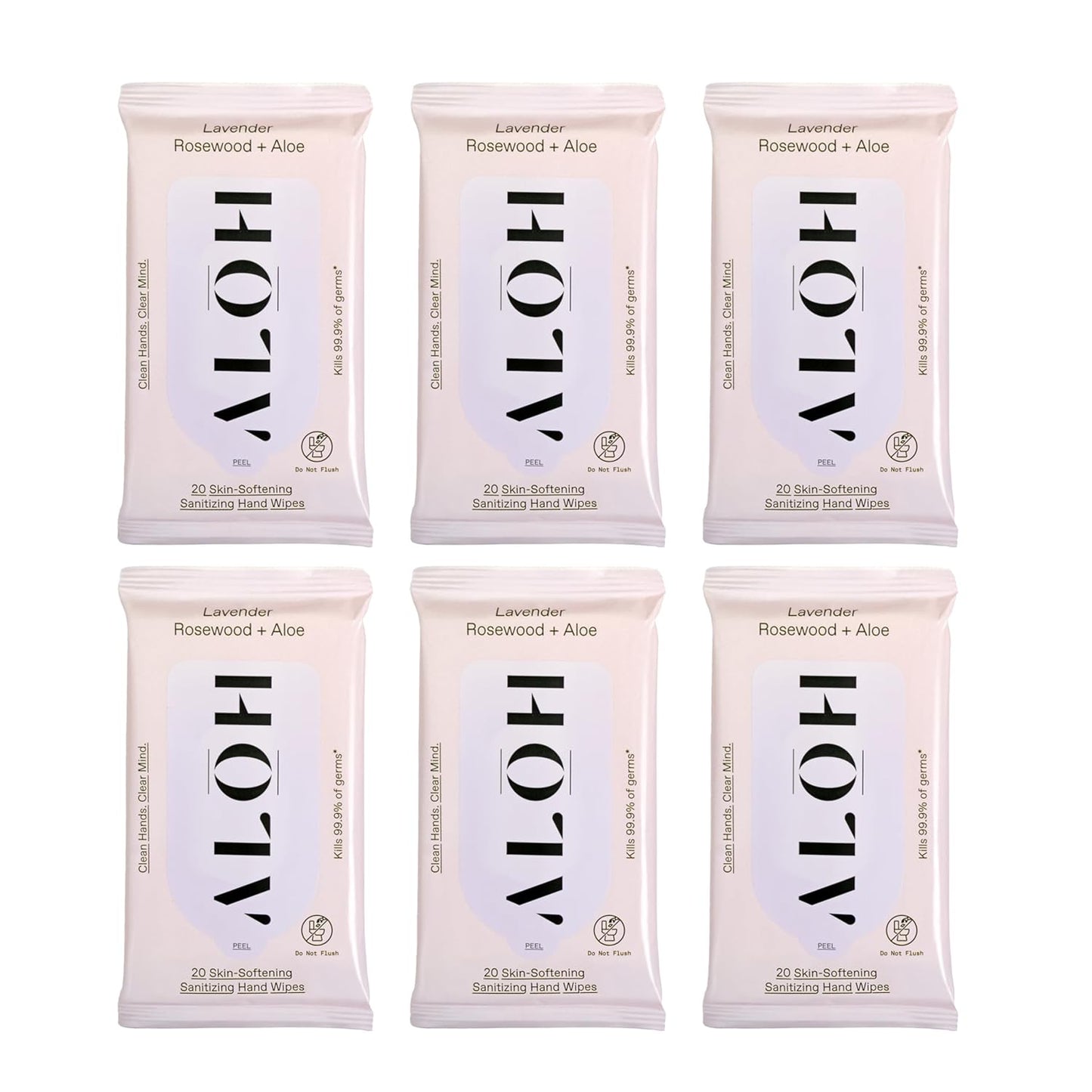 ALŌH Sweet Orange Bergamot + Aloe Sanitizing Hand Wipes - Clean Hands, Clear Mind - On The Go Hand Sanitizing Wipes for Kids and Adults - Travel Size 3 Pack 20ct Wipes (60 wipes)
