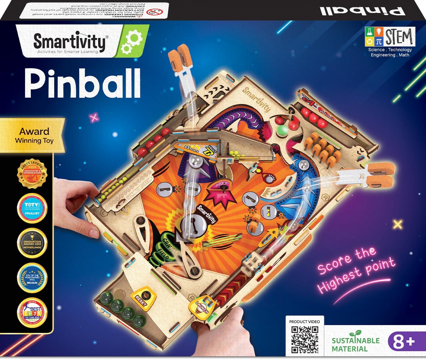 Smartivity DIY Pinball Machine for Kids 8-14 Years Old | Global Award Winning Arcade Game | Build Your Own Pinball I Birthday Gift for Smart Kids | STEM Toy for Boys & Girls