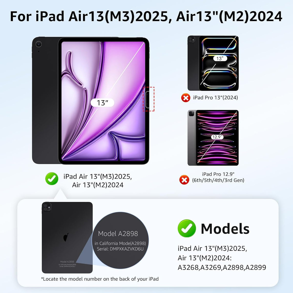 2-Pack Glass Screen Protector for iPad Air 13 Inch M3 2025 & M2 2024 (7th/6th Generation) Military Shatterproof, 9H+ Hardness, Auto-Alignment Frame, Anti-Fingerprint, HD Clear, Scratch Resistant