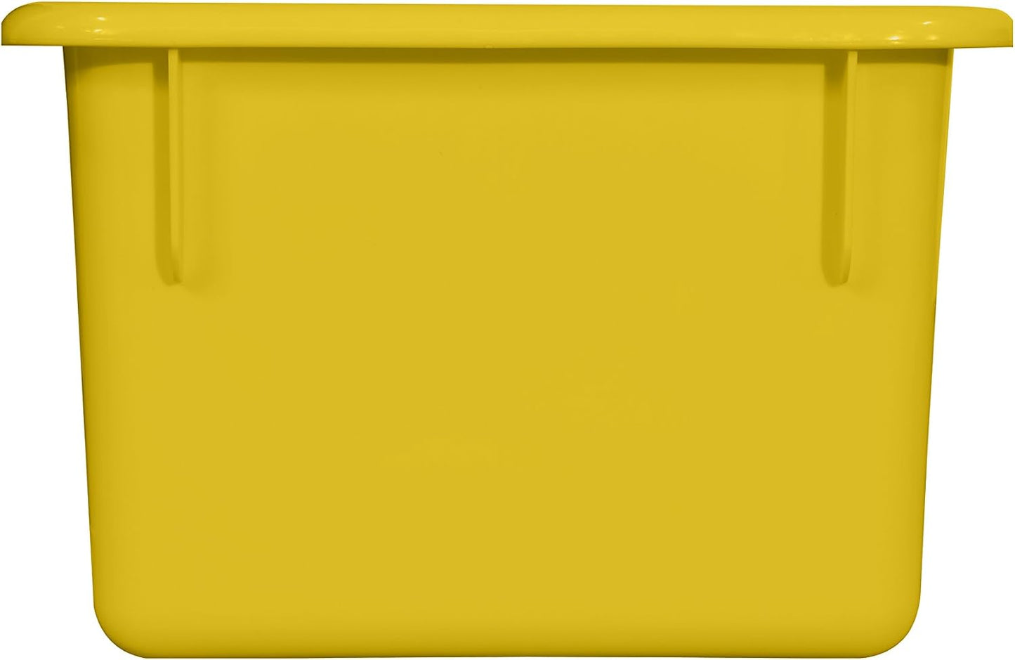Wood Designs Cubby Storage Bin, Heavy Duty Plastic Containers for Kids Yellow Cubby Tray Set of 10